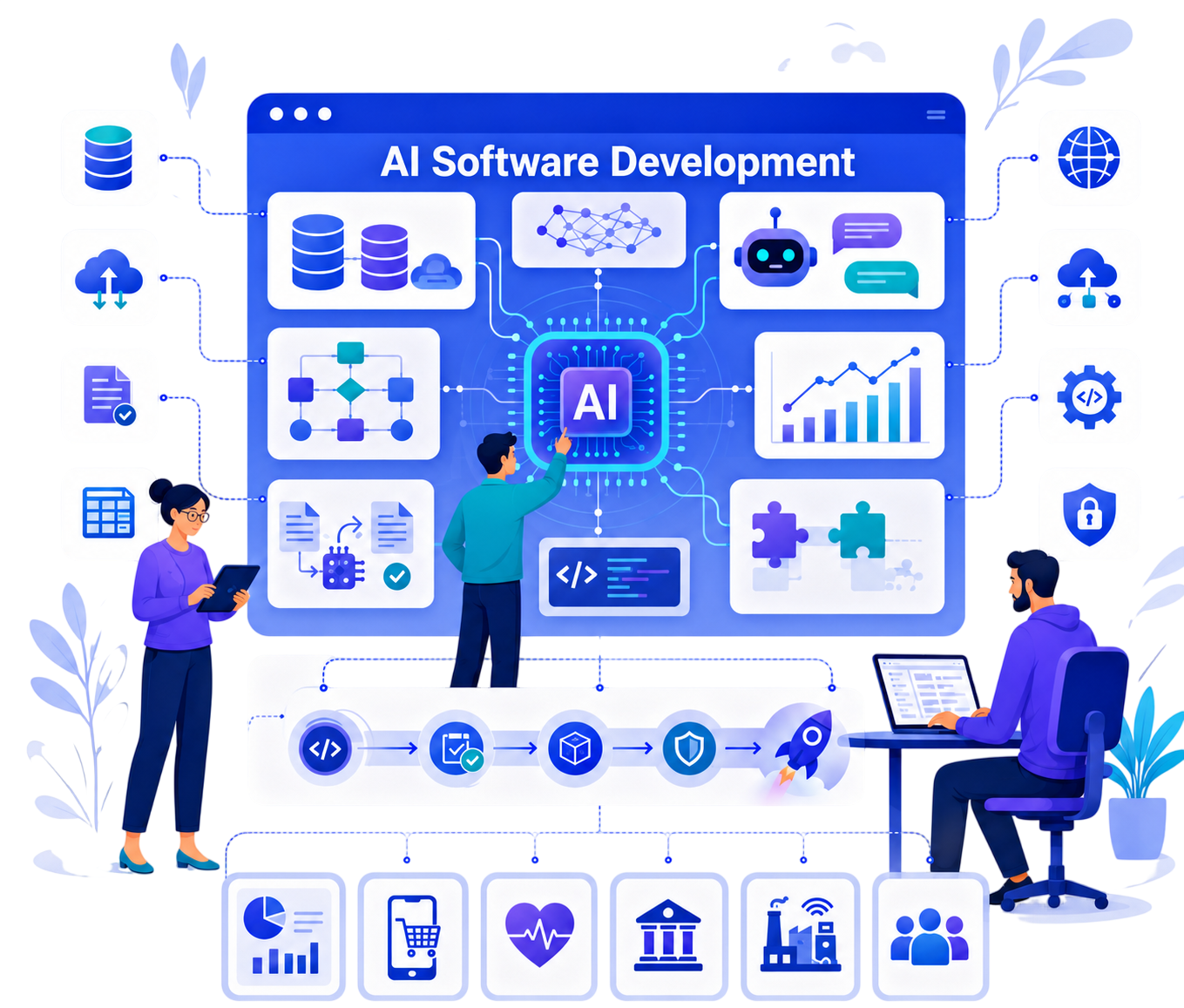 AI software development illustration